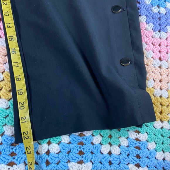 LOFT Black Wide Leg Trouser Cropped Pants Culottes Sz 10 Sailor Palazzo Capri - Picture 6 of 12